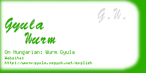 gyula wurm business card